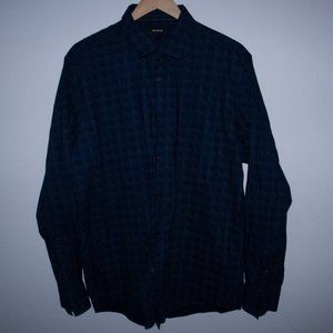 Alfani Men's Dress Shirt Dark Blue  L 16 32-33